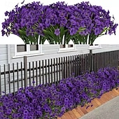 olcso hálaadás és őszi dekoráció-10 db UV-álló műorchidea csokor, műanyag művirág kültéri kertbe, verandára, ablakba és otthoni dekorációhoz, tökéletes húsvétra, Oktoberfestre, halottak napjára, diwalira, emléknapra és szezonális