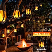 cheap Solar String Lights-1 Pc 15 Leds Outdoor Waterproof Solar Flashing Flame Lantern String Garden Courtyard Camping Christmas Halloween Wedding Atmosphere Decoration Lighting