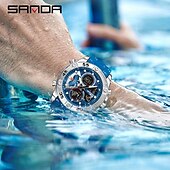 abordables Relojes digitales-Reloj electrónico de lujo Sanda 5104 para estudiantes, multifuncional, resistente al agua, deportivo, con cronómetro, a la moda.