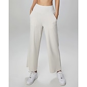 preiswerte Yogahosen &amp; Pumphosen-Damen Fitnesshose Pilates-Hosen Yogahose Mit Taschen Leicht Hohe Taille Fitnessstudio Pilates Zumba Unterteile Einfarbig Schwarz Weiß Dunkelmarine Herbst Sport Sportkleidung Mikroelastisch Lässiger