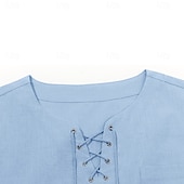 levne Ležérní tričko Henley-Pánské Tričko Henley Tričko Top Krátký rukáv Pevná barva Bez vzoru Jednobarevné Módní Designové Základní kravata vpředu Do V Dovolená ulice Ležérní Léto Černá Bílá Vodní modrá Tričko Henley