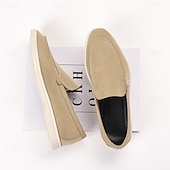 voordelige Hereninstappers &amp; loafers-Lichtblauwe instappers voor heren – ademende platte schoenen van imitatiesuède met gedempte zool voor lente-outfits, dagelijkse woon-werkverkeer en ontspannen stadswandelingen