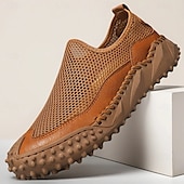 billige Sneakers til herrer-Brune sportsandaler for menn med pustende nettingoverdel og sklisikker såle for strand og fotturer