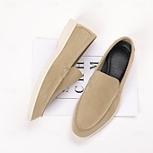 voordelige Hereninstappers &amp; loafers-Lichtblauwe instappers voor heren – ademende platte schoenen van imitatiesuède met gedempte zool voor lente-outfits, dagelijkse woon-werkverkeer en ontspannen stadswandelingen