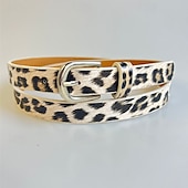 baratos Cintos para Homem-Homens Cinto Cinto para a Cintura Kakhi Marron PU Liga Ajustável Leopardo Ao ar livre Diário
