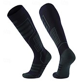 cheap Sports Socks-1 Pair Men&#039;s Women&#039;s merino wool socks Hiking Socks Sports Socks Thermal Warm Breathable Anti Blister Thick Outdoor Over The Calf Patchwork Merino Wool Dark Grey Black Pink for Ski / Snowboard