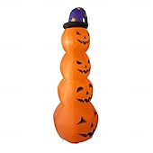cheap Landscape Lights-1 Pc 2.4M Halloween Inflatable Pumpkin Luminous Strip Lamp Air Model Courtyard Garden Lawn Path Halloween Party Atmosphere Decorative Lights