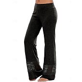 billiga Enkla Leggings-Dam Damasker Mode Streetwear Grundläggande Fullängd Hög midja Slät Bekväm Mjuk Elastisk Utomhus Gata Ljusgrått Mörkgrå Svart Sommar Vår Normal