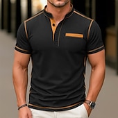 Χαμηλού Κόστους Casual Tee Henley-Ανδρικά Πουκάμισο Henley Κοντομάνικα Henley Top Κοντομάνικο Συμπαγές Χρώμα Σκέτο Μονόχρωμη Μοντέρνα Υψηλής Ποιότητας Καθημερινό Μπλοκ χρωμάτων Κουμπιά Σκέτο Χένλι ΕΞΩΤΕΡΙΚΟΥ ΧΩΡΟΥ Causal Καθημερινά