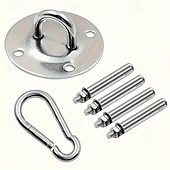 baratos Atividade ao Ar Livre-Cabide de balanço de trabalho de 6 peças - gancho de aço inoxidável para suporte de teto, kit de ferragens para balanço, rede, ioga, saco de areia, várias academias internas e externas