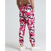 preiswerte Sweatpants-Herren Sporthose Jogginghose Hose Tasche Kordelzug Elastischer Bund Tarnung Komfort Sport im Freien Täglich Mode Lässig Rosa Rote Mikroelastisch