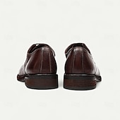 preiswerte Klassische Anzugschuhe-Herren Elegante Schuhe Spaziergang Leder Italienisches Vollnarbenleder Bequem Rutschfest Schnürung Schwarz Braun Kaffee