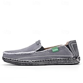 economico Slip-ons e mocassini da uomo-Mocassini da uomo in denim blu con bordo sfrangiato, scarpe casual leggere slip-on per le uscite del fine settimana, le passeggiate estive e il comfort quotidiano
