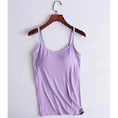 billige Enkel tank topp-Dame Camisole Tank Top Helfarge Daglig Fritid Ermeløs Med stropper Vanlige topper Daglig Svart Hvit Rosa Lilla Fuksia Sommer