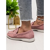 billige Slip-ons og loafers til kvinner-Grønne dameloafers i semsket skinn, lette flate sko med gulldetaljer for uformelle antrekk og daglige dates