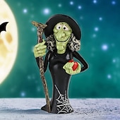お買い得  ハロウィン-新しいハロウィーンの創造的な魔女の黒猫のカボチャの頭の樹脂の小さな装飾品デスクトップの雰囲気のアレンジメントの装飾