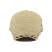 olcso Férfi kalapok-Férfi Vadászsapka Ascot Hat Newsboy Hat Fekete Sötétkék 100% pamut Divat Alkalmi Utca Napi Sima Állítható Fényvédő Légáteresztő