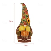 billiga tacksägelse &amp; höstdekoration-Ansiktslös gnomdekoration med höstpumpahuvud, kreativ plyschfigur på bord, höstlovs-gnomdocka för säsongsbetonad display i hemmakontor