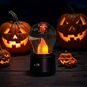 abordables 123496-1 ampoule rétro veilleuse flamme sautante chambre chevet sommeil lumière LED lumière USB charge et branchement double usage bureau atmosphère lumière Halloween Noël vacances atmosphère lumière