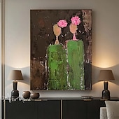 cheap Landscape Paintings-Handmade Oil Painting Canvas Wall Art Decoration Abstract Figures for Home Decor Stretched Frame Hanging Painting/Rolled Frameless Unstretched Painting