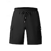 economico All&amp;#39;aperto-Per uomo Pantaloncini cargo Shorts Pantaloncini Estivi Coulisse Elastico in vita Multi-tasche Semplice Comodità Indossabile Lunghezza al ginocchio All&#039;aperto Sport Quotidiano Moda Casual Nero Bianco