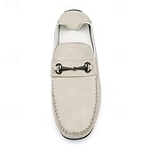 abordables Chaussures sans lacets &amp; mocassins-Mocassins en daim beige pour hommes avec boucle, légers et flexibles, parfaits pour une tenue de bureau décontractée, des soirées sociales et des journées de détente