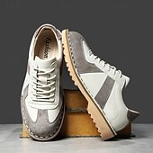abordables Occasionnel-Homme Derby Marche ancien Affaires Occasionnel Quotidien Daim Cuir fendu Confortable Antidérapant À lacets Gris&amp;Blanc Noir Printemps