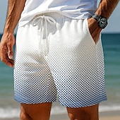 baratos shorts de suor 3d masculino-Homens Cor gradiente Calções Waffle Shorts de moletom Shorts casuais Cintura Média Moda Casual Férias Corrida Dar certo Cintura elástica com cordão Shorts com bolsos Designer Roupa