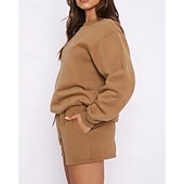 女性用 トラックスーツ プルオーバースウェットシャツ スウェットショーツ レース ソリッド スーツウェア 秋 Темный хаки ブラック ジム アスレイジャー ランニング 防風 長袖 スポーツ アクティブウェア 伸縮性あり レギュラー お買い得  トラックスーツ-女性用 トラックスーツ プルオーバースウェットシャツ スウェットショーツ レース ソリッド スーツウェア 秋 Темный хаки ブラック ジム アスレイジャー ランニング 防風 長袖 スポーツ アクティブウェア 伸縮性あり レギュラー