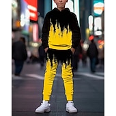voordelige Jongens 3D Visie &amp; Geometrie-Jongens 3D Grafisch Set met capuchon en joggingbroek Sportoutfit Trainingspakken Lange mouw Lente Herfst Dagelijks Basic Casual Kinderen 4-12 jaar Capuchon Buiten Vakantie Sport Getailleerd