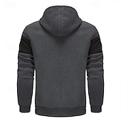 economico felpe con cappuccio da uomo di base-Per uomo Felpa con cappuccio Felpa con cappuccio a zip intera Rosso e nero Nero Rosso Grigio chiaro Grigio scuro Con Cappuccio Blocco di colori Patchwork Sport &amp; Outdoor Quotidiano Ferie Poliestere