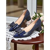 baratos década de 1950-Sapatos vintage femininos de couro envernizado com relevo de crocodilo - scarpins marrons de bico fino com laço grande e salto bloco para escritório, chás da tarde e roupas inspiradas nos anos 1950