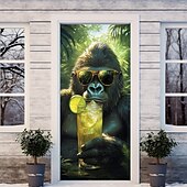 levne Kryty dveří-Letní opičí dekorace na dveře potahy na dveře tapiserie na dveře záclona na dveře pozadí banner na přední dveře farma