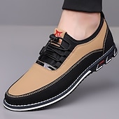cheap Semi-Formal-Men&#039;s Beige and Black Athletic Sneakers with Elastic Lace-Up Design and Cushioned Sole – Comfortable and Stylish Sports Footwear for Casual Wear, Running, and Outdoor Activities