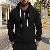 baratos camisolas de lã-Homens Moletom Moletom Zip Moletom de lã Adamascado Vermelho Vinho Preto Branco Azul Marinha Com Capuz Tecido Zip Up Desportos e Ar livre Casual Diário Roupa de rua Legal Roupa de Esporte Outono