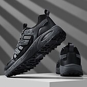 abordables Baskets-Homme Chaussures Décontractées Chaussures de randonnée Marche Occasionnel Cuir PU Maille Confortable Antidérapant Respirant À lacets Noir Jaune Vert Été Printemps