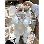 Недорогие Мягкие и плюшевые игрушки-рюкзак с мягкими игрушками - милый плюшевый рюкзак для кошек, сделанный вручную, реалистичный рюкзак в форме кошки, идея для дней рождения, годовщин, обычных дней, большая сумка в виде тряпичной куклы