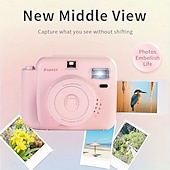 cheap Camera &amp; Photo-Lnstant Print Camera Kit with Mini Film Roll Built-in Flashlight Includes Felt Handbag and Album Perfect Gift for Women on Valentine&#039;s Day