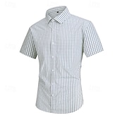 voordelige Heren-Carnaval Oktoberfest bier Geblokt Patroon Hemd Shirt met korte mouwen Bavarian Duits Alpine Weiden Voor heren Feest Bierfestival Doek in traditionele stijl