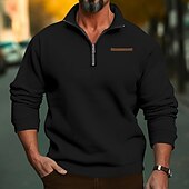 economico felpe in pile-Per uomo Felpa con cappuccio e zip Felpa con cappuccio e zip corta Felpa con cappuccio in pile Aalbicocca Rosso bordeaux Nero Bianco Rosso Colletto Mao Mezza zip Semplice Zip a un quarto Sport