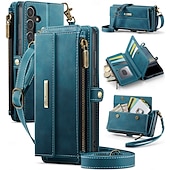 billige Samsung-etui-telefon Etui Til Samsung Galaxy S25 Ultra S24 S23 S22 S21 S20 Ultra Plus FE A53 A33 A23 A13 Lommebok-kortveske med nøkkelbånd Støtte Støtsikker TPU PU lær