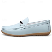 voordelige Casual loafers-Rode imitatieleren loafers voor heren, stijlvol instapmodel met comfortabele, zachte binnenzool, ideaal voor zakelijke, casual weekenden en reizen