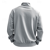 cheap Basic Sweatshirts-Men's Sweatshirt Quarter Zip Sweatshirt Apricot Black White Wine Red Half Zip Plain Sports &amp; Outdoor Daily Holiday Polyester Streetwear Basic Casual Summer Spring Clothing Apparel Hoodies Sweatshirts
