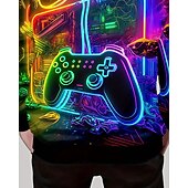 billiga Pojkens 3D Vision &amp; Geometri-Pojkar 3D Spel Huvtröja Långärmad Vår Höst Mode Streetwear Barn 4-12 år Huva Utomhus Ledigt Dagligen Normal