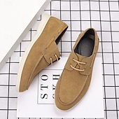 cheap Casual-Men&#039;s Beige Faux Suede Boat Shoes with Lace-Up Design – Comfortable Casual Footwear for Weekend, Vacation &amp; Daily Use