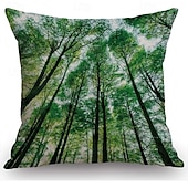 billige Putetrekk-Landskaps skog dekorative kasteputer var dekning 1PC myk firkantet couch putevar putevar soverom stue sofa stol