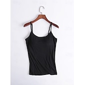 billige Enkel tank topp-Dame Camisole Tank Top Helfarge Daglig Fritid Ermeløs Med stropper Vanlige topper Daglig Svart Hvit Rosa Lilla Fuksia Sommer