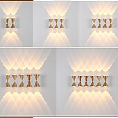 economico applique da esterno-Lampada da parete a LED per esterni 10W, illuminazione up/down, per interni, 4/6/8/10 teste, curva, impermeabile, IP65, lampada da camera da letto moderna, luce bianca calda, AC85-265V