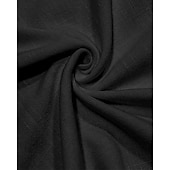 preiswerte Urlaub-Herren Hemd Leinenhemd Popover-Hemd Freizeithemd Baumwollhemd Einfach Urlaub Hawaiianisch Schwarz Weiß Braun Grün Langarm V Ausschnitt Frühling Herbst Bekleidung