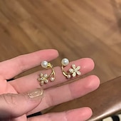 economico Orecchini-Per donna Orecchini a perno Tropicale Gioia Trifoglio Tropicale Elegante Orecchini Gioielli Oro Per Feste